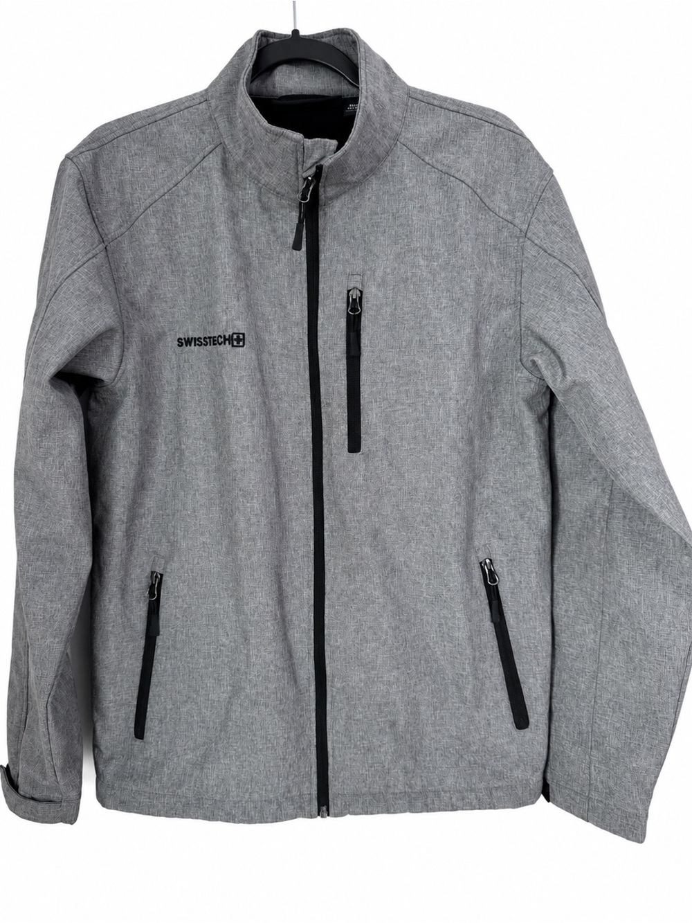 Swiss Tech Softshell Womens Jacket Gray Full Zip Fleece Lined Outdoor S (34–36)